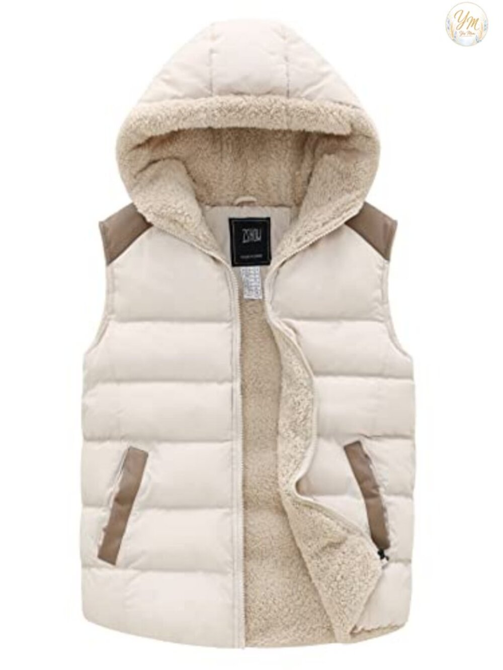 Women's Quilted Puffer Vest Hooded Fleece Lined Winter Outdoor Outerwear